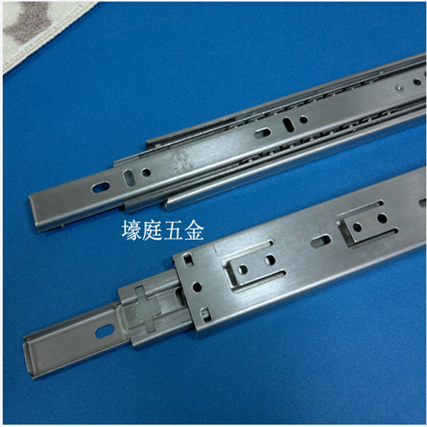 Stainless steel three-section silent rail home innate drawer rail chute Ball side mounted slide rail 30CM