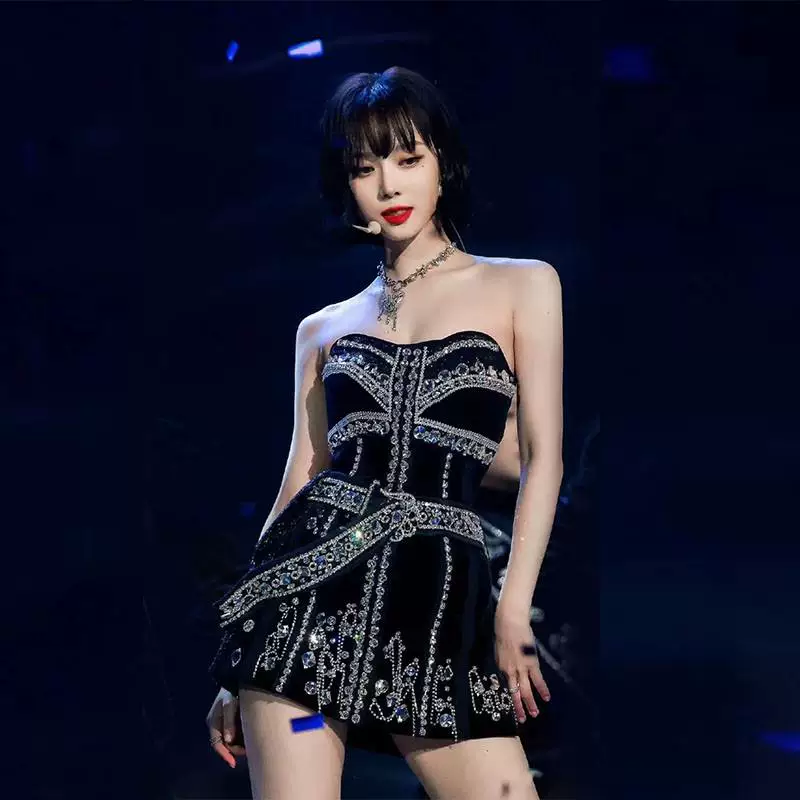 Kpop сценическая одежда, костюм поющих девушек группы, в том же стиле aespa новый танцевальный состав Тайвань звезда черный лебедь корейский джазовый костюм