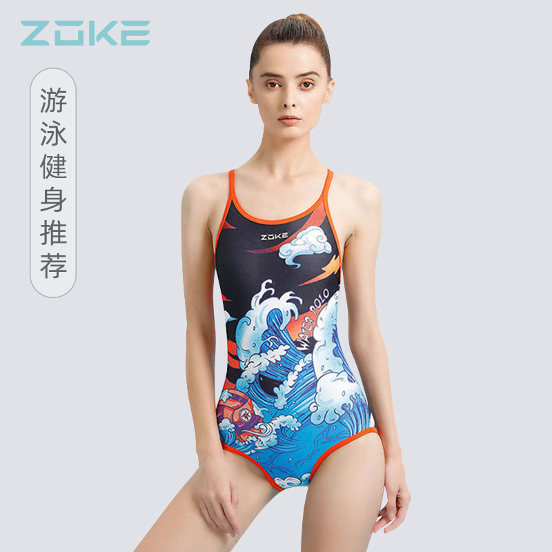 ZOKE Zhouk Professional Training Competition of Lieven Triangle swimsuit Female Belly Button Slim Comfort Speed Dry Competitive Swimsuit