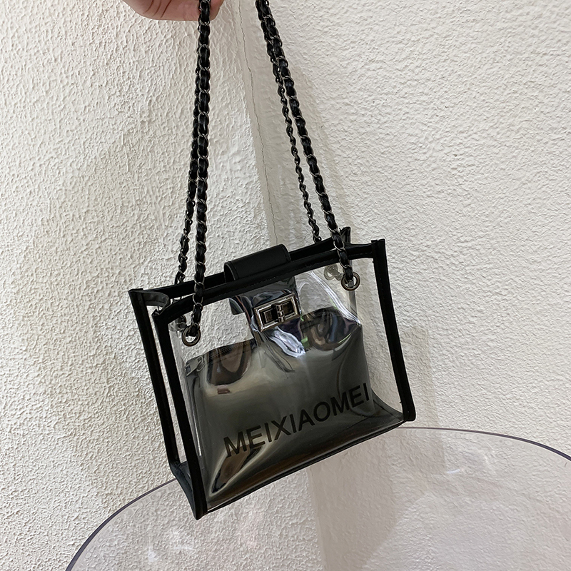 Internet Celebrity ins Small Bag Women's Bag 2025 New Trendy Korean Style Versatile Shoulder Bag Fashionable Transparent Chain Crossbody Bag Internet Celebrity ins Small Bag Women's Bag 2025 New Trendy Korean Style Versatile Shoulder Bag Fashionable Transparent Chain Crossbody Bag