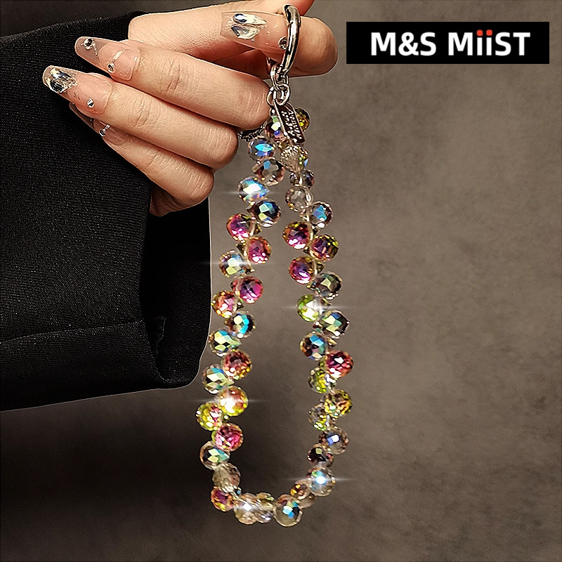 British M&S Miist High-End Exquisite Crystal Mobile Phone Chain New Wrist Chain Luxury Beaded ins Mobile Phone Lanyard