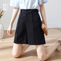 Hinds high waist suit shorts womens summer thin section 2021 new loose casual a-line wide leg pants thin hot pants