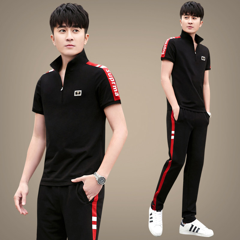 Sport suit men's summer 2022 new short sleeves men's clothing Han version Trend handsome clothes casual matching two sets