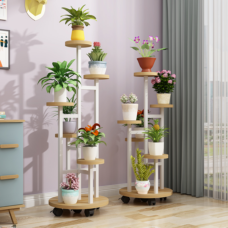 Flower Shelf Mobile Belt Wheel Multi Layer Indoor Living Room Space