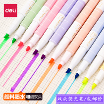Childrens Graffiti Drawing Pen Students use double-headed highlighter color accent markers 6 packed color thick stroke pens