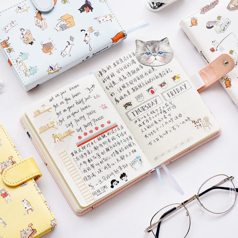Korea Xiaoqing Creative Ledger Students Creative Color Page Illustration Japanese Handwriting Painting Notebook Diary