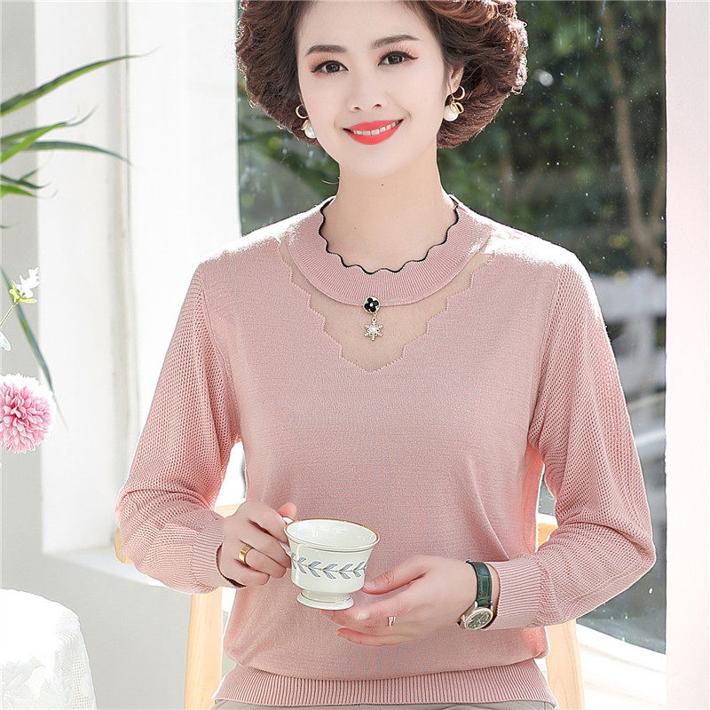 Middle Aged Mother Loaded 2022 Early Spring Fashion New Year Old Age Female Fashion Spring Summer Shirt Yangtresses Undershirt Fashion Relaxation
