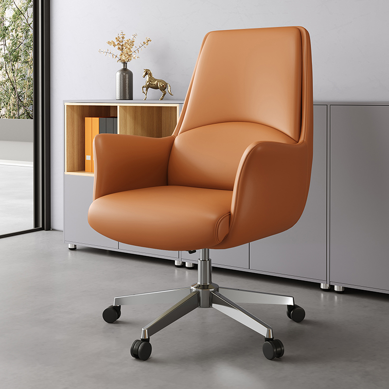 Ergonomic Office Chair for Boss, Comfortable Chair for Long Sitting, Light Luxury Office Computer Swivel Chair, Adjustable Height, Suitable for Home Use