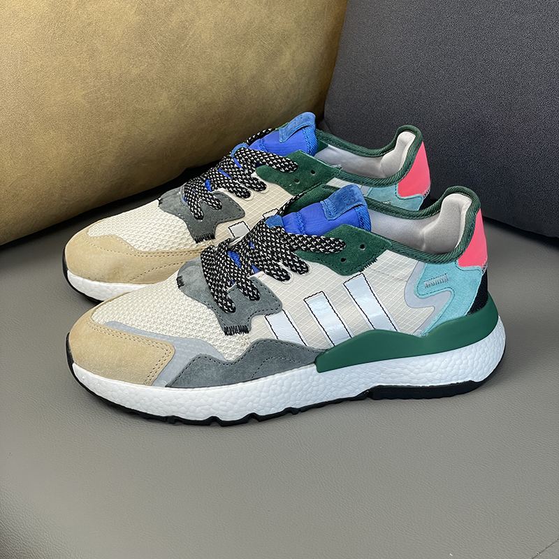 Putian Men's Shoes Nightwalker Sports Running Shoes Shock-Absorbing Real Popcorn Thick-Soled Forrest Gump Shoes Women's Three-Stripe Breathable Shoes