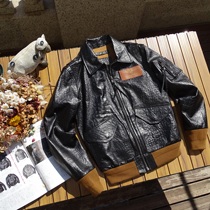 (Italian DOLMEN rough crocodile pattern sheepskin) Japanese version 45P Air Force Flight