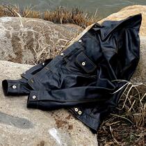 Spring 506 Denim Improved Version Contrast Line Gold Buttons Soft Cowhide Genuine Leather Mens Leather Jacket