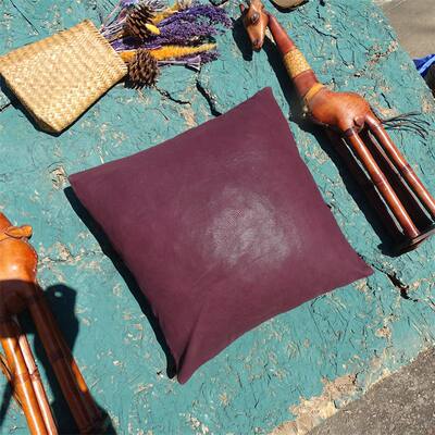 40 on sale! Purple-red lambskin leather pillowcase, laser-engraved texture, cushion and waist pillow