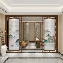 Modern new Chinese solid wood partition Xuanguan Living room Partition Book Room Bedroom Screen Hotel Tea Socioding Landscape Screen