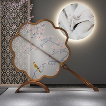 New Chinese Solid Wood Genguan Screen Partition Hotel Tea Social Sofa Cloth Art Background Custom Modern Brief seat screen