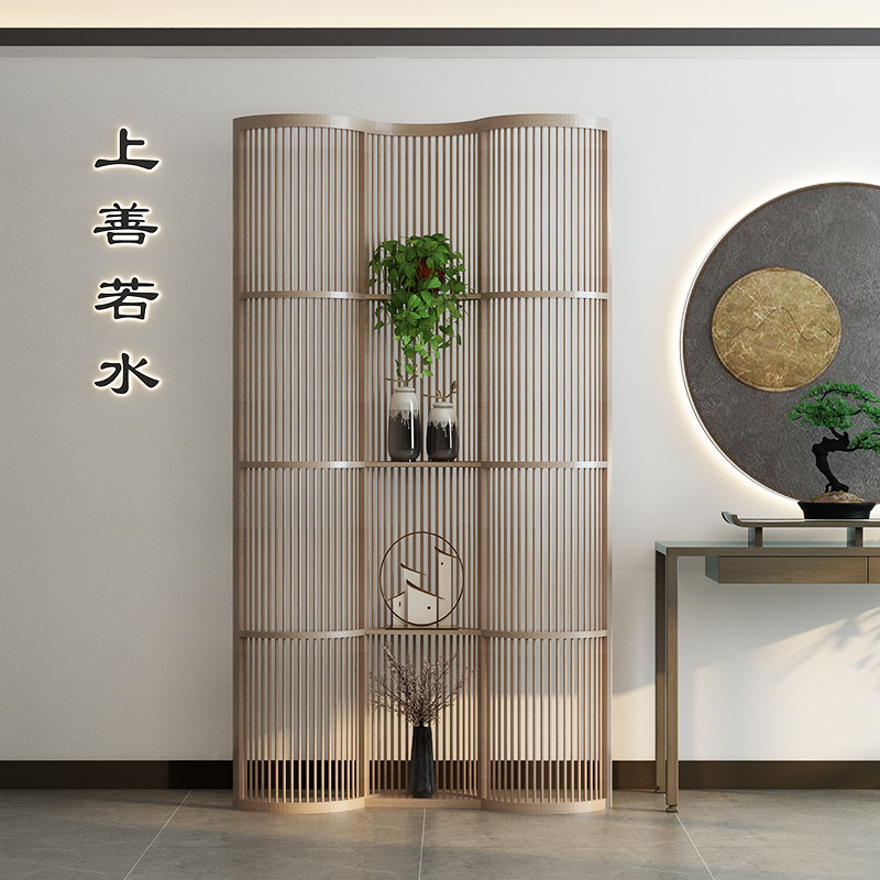 Modern new Chinese solid wood partition Xuanguan Living room fence Screen Rack Partition Hotel Tea Society Customized Screens