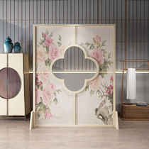 Modern New Chinese Solid Wood Genguan Partition Living Room Bedroom Flower Bird Screen Hotel Tea Society Customized Screen Partition