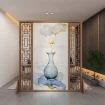 Modern new Chinese solid wood fence Xuanguan Living room partition Book room Bedroom Flower Lattice seat Screen Hotel Tea social screen