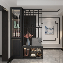 Modern New Chinese Xuan Guan Solid Wood Partition Shoes Cabinet Bookcase Lockers Living-room Bedroom Storage Partition Screen