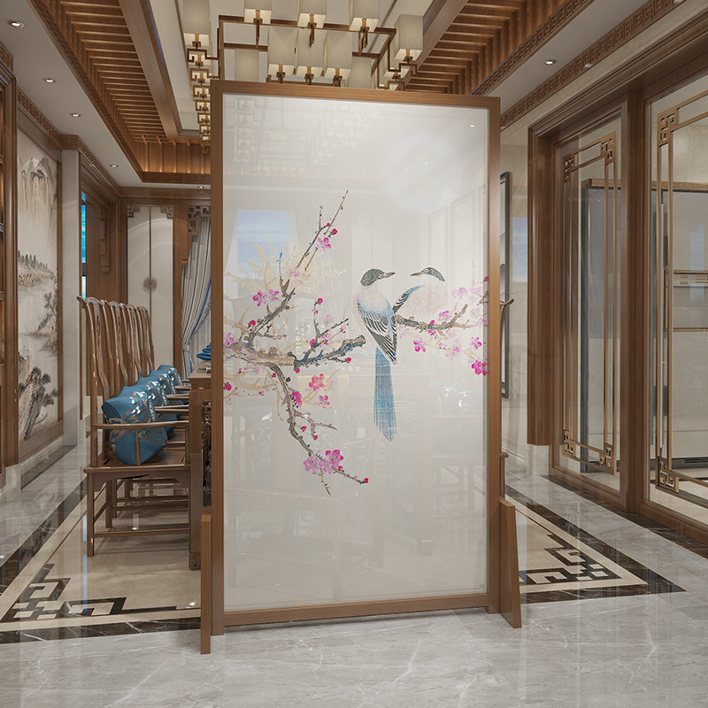 Modern New Chinese Solid Wood Genguan Living Room Cubicle Book Room Bedroom Base Screen Hotel Tea Social Custom Screen Removable