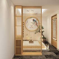 New Chinese solid wood screen partition Xuanguan Living room lockers Bookshelf partition Round Fence Partition Bogu Shelf