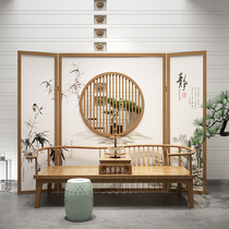 Modern new Chinese solid wood partition Xuanguan Living room Book room Buyi Screen Hotel Tea social Round Screen Partition