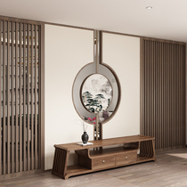 Modern new Chinese solid wood partition Xuanguan Living room Book room Buyi Screen Hotel Tea social Round Screen Partition