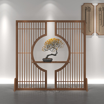 New Chinese Solid Wood Genguan Partition Living Room Screen Partition Hotel Tea Society Custom Minimalist Seat Screen Partition Zen