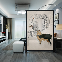 European translucent screen Walnut entrance partition furniture movable personality creative new Chinese screen seat screen