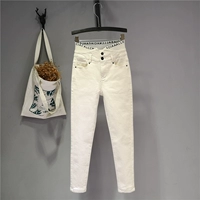 Весенние штаны, эластичный приталенный ростомер, джинсовый карандаш, тренд сезона, популярно в интернете, облегающий крой