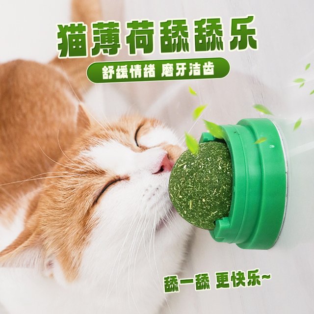 Catnip ball cat toy self-stimulating teething teasing tool lollipop licking teasing cat stick bite-resistant cat supplies