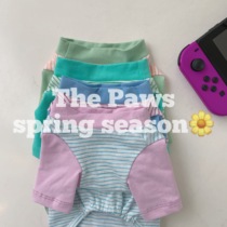 THE PAWS Milk Bag Thyme Collared Striped Short Sleeves Dogs Spring Summer Thin clothes Pet Summer Air Conditioning Suit