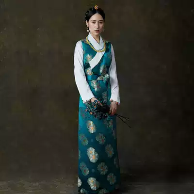 Beautiful satin flowers that can only be seen in the movie Tibetan Lhasa clothing Tibetan clothing Tibetan clothing Zhuo Ma clothing