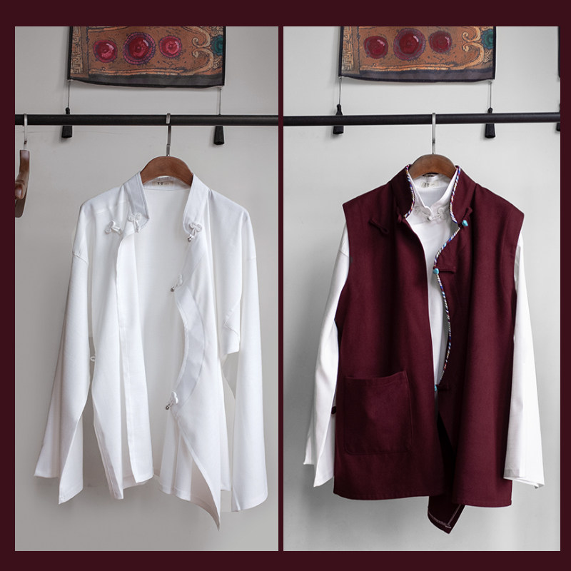 Tibet Lhasa Tibet wild ethnic style clothing Hanfu blouse shirt men and women the same