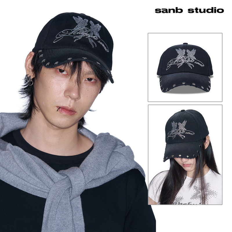 Sanb Angel Rhinestone Washed Original Niche Baseball Cap Commuting Versatile Street Style Couple Gift Spring/Summer
