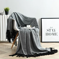 phá vỡ văn phòng ăn trưa chăn sofa giải trí cá nhân cao cấp lấy một tấm chăn của mùa thu và mùa đông màu đen tua chăn ngủ cuối giường khăn - Ném / Chăn chăn lông cừu yuki
