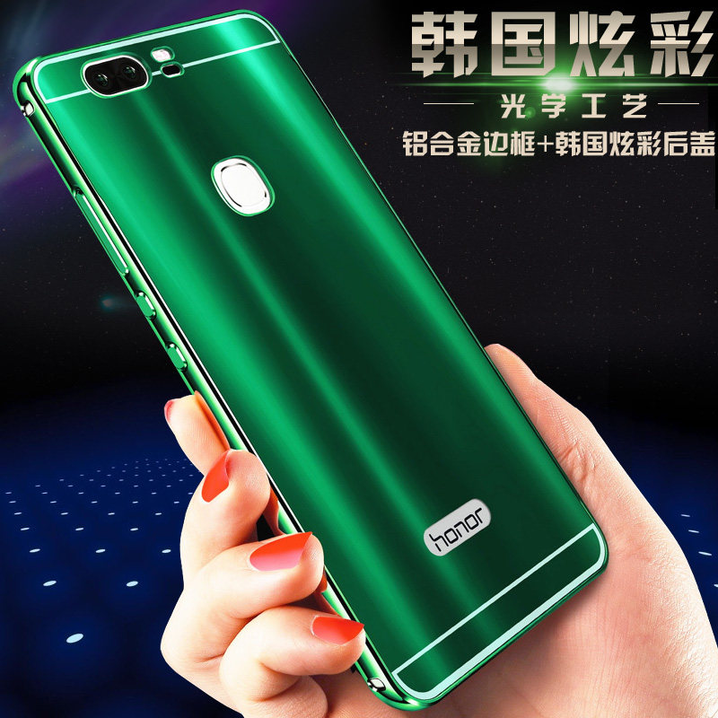 iy Ultra Slim Lightweight Aluminum Metal Bumper Dazzle Color Acrylic Back Cover Case for Huawei Honor V8