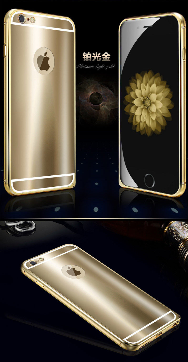 iy Ultra Slim Lightweight Aluminum Metal Bumper Dazzle Color Acrylic Back Cover Case for Apple iPhone 6S Plus/6 Plus & iPhone 6