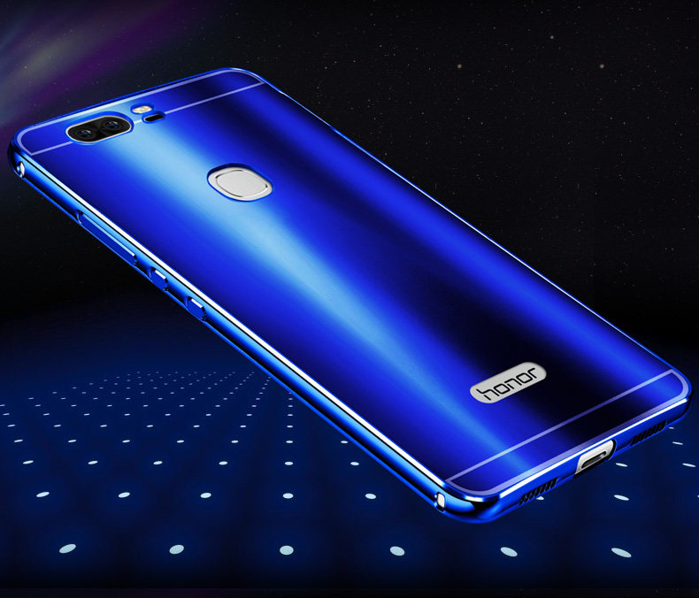 iy Ultra Slim Lightweight Aluminum Metal Bumper Dazzle Color Acrylic Back Cover Case for Huawei Honor V8