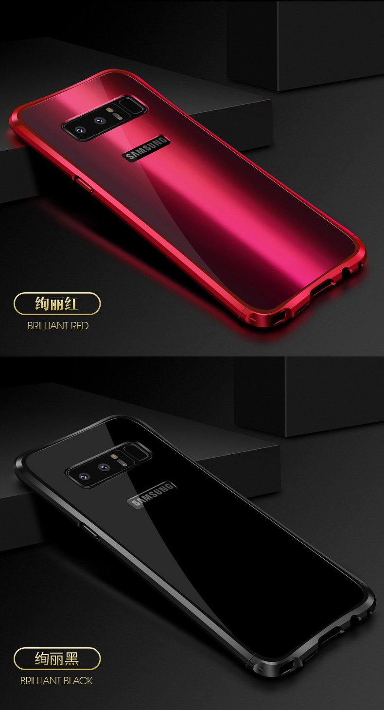 iy Rainbow Aluminum Metal Bumper Dazzle PC Back Cover Case for Samsung Galaxy Note 8