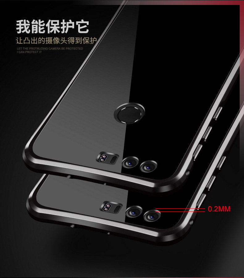iy Rainbow Aluminum Metal Bumper Dazzle PC Back Cover Case for Huawei Honor 8