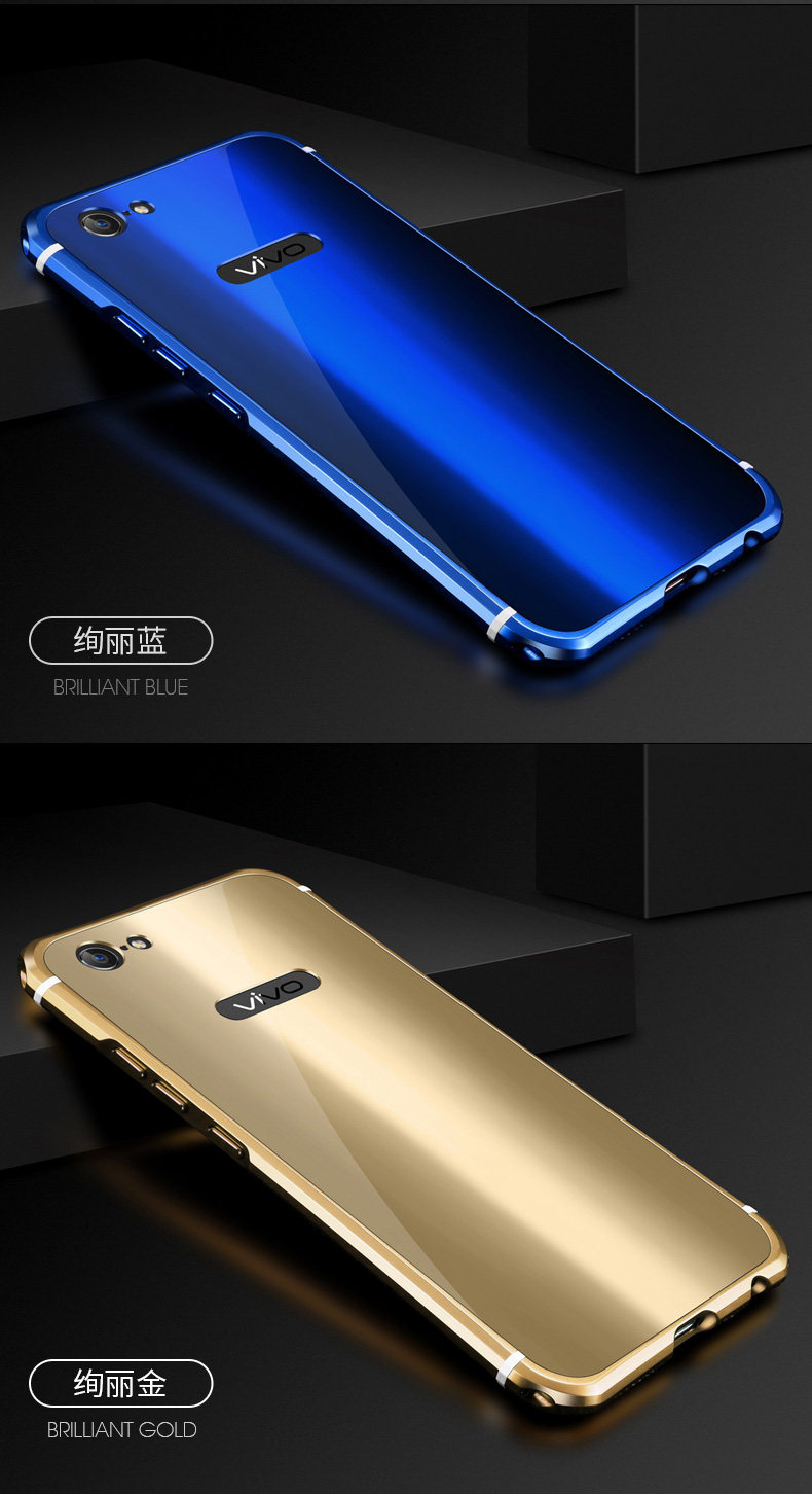 iy Rainbow Aluminum Metal Bumper Dazzle PC Back Cover Case for vivo X9s & vivo X9s Plus