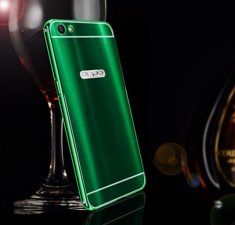 iy Ultra Slim Lightweight Aluminum Metal Bumper Dazzle Color Acrylic Back Cover Case for OPPO R9s