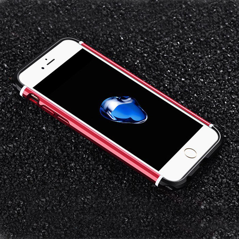 iy Rainbow Aluminum Metal Bumper Carbon Fiber Back Cover Case for Apple iPhone 6S Plus/6 Plus & iPhone 6S/6