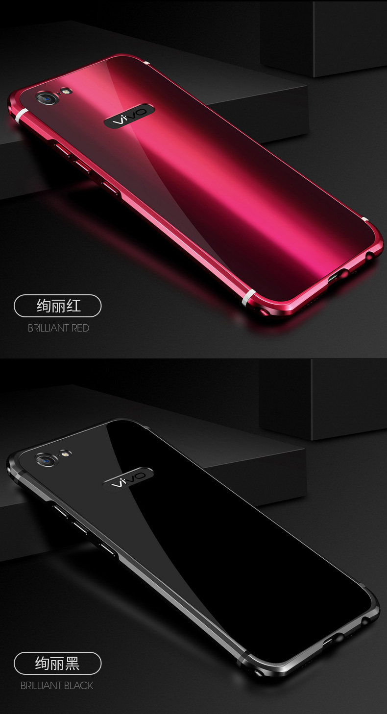 iy Rainbow Aluminum Metal Bumper Dazzle PC Back Cover Case for vivo X9s & vivo X9s Plus