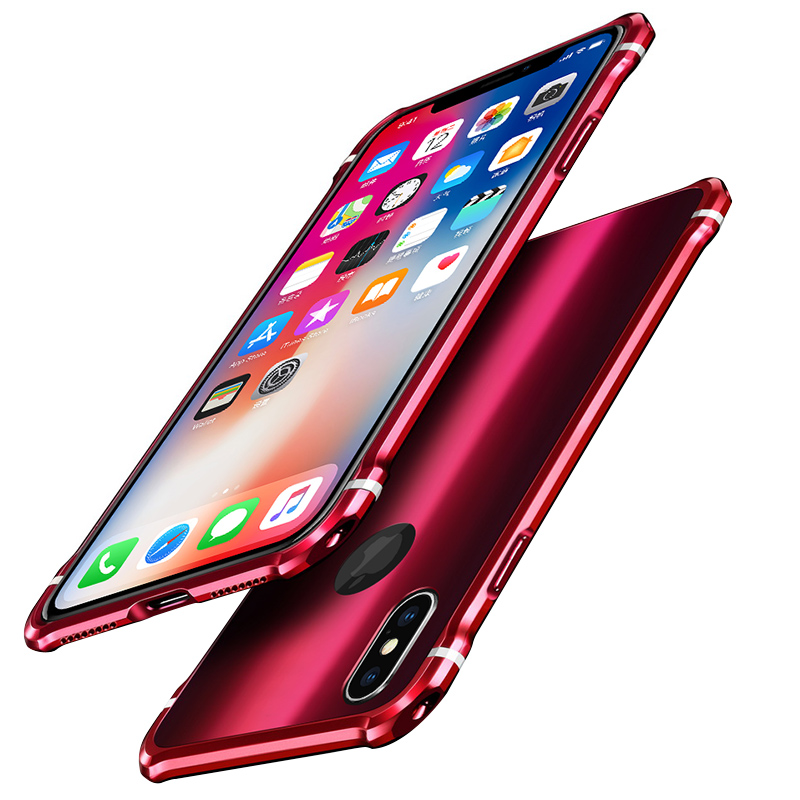 iy Rainbow Aluminum Metal Bumper Dazzle PC Back Cover Case for Apple iPhone X
