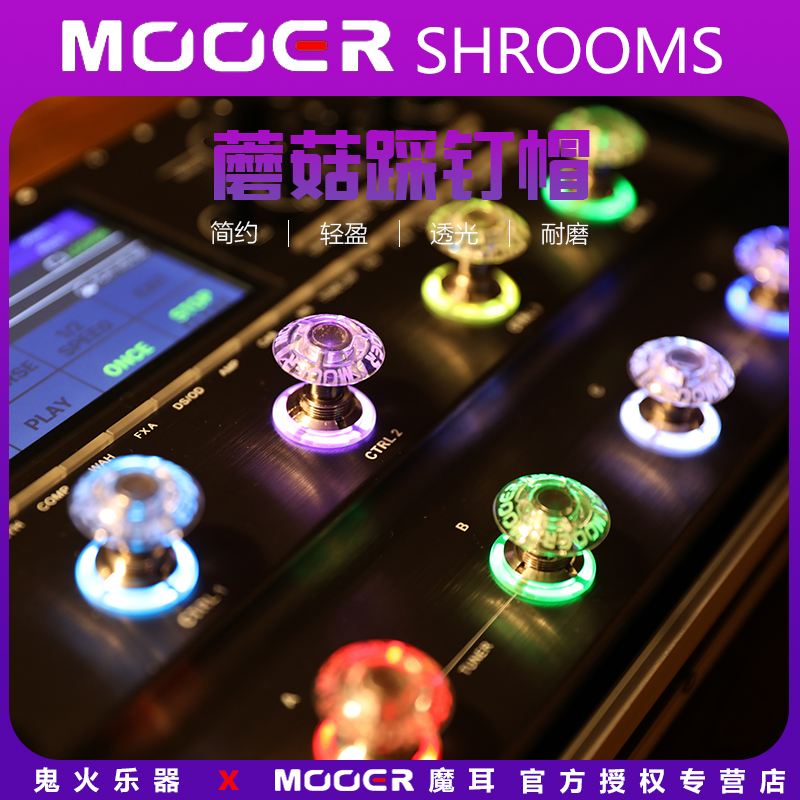 MOOER Candy Transparent Mushroom Effect Hat Stepping Hat on a single accessory pin