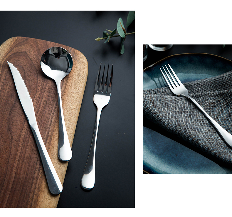 Thickening stainless steel steak knife and fork spoon plate suit western cutlery two - piece forks three pieces