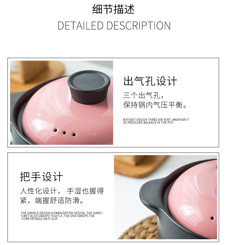 Ming l casseroles, high temperature resistant crock soup pot small ceramic casserole pot soup pot stew flame household gas soup pot