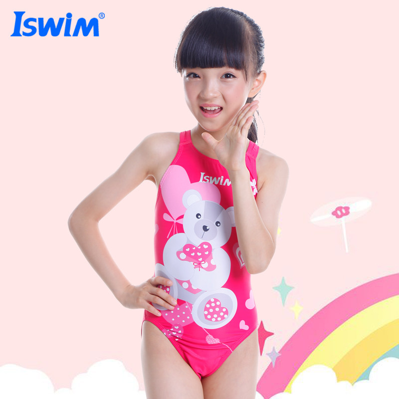 Children's Triangle One-Piece Swimsuit Girls Little Girl Swimsuit Digital Print Cal