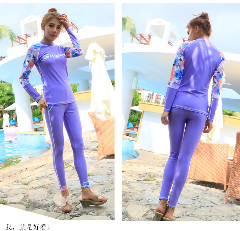 美 áo tắm nữ mới chia, quần áo chống nắng, giảm béo bụng, quần bơi nữ, áo tắm bikini 2 mảnh màu hồng